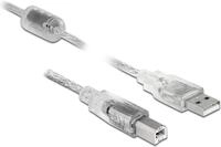 Delock Kabel USB 2.0 Typ-A Stecker > USB 2.0 Typ-B Stecker 1,5 m transparent