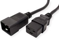ROLINE Netzkabel Stecker C20 - Buchse C19, schwarz, 2 m