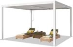 PRIMEYARD Pergola 4x4 m Aluminium-Pfosten mit Lamellendach aus Stahl wei&szlig;e
