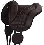 Equinate Reitpad Stella aus synthetischem Leder Pony Braun - Bareback Pad mit