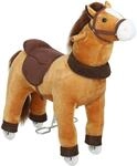 AIYAPLAY Reitpferd Sattel Rollen f&uuml;r Kinder 3-5 Jahre 75cm Dunkelbraun |...