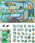 Melissa & Doug - Bodenpuzzle Autorennen Rund um die Welt inkl. 2 Spielautos,
