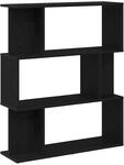 vidaXL B&uuml;cherregal Schwarz Eichen-Optik 80x24x96 cm Holzwerkstoff