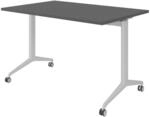 b&uuml;m&ouml; Seminartisch klappbar fahrbar 120x80 cm Graphit, Gestell Silber -...