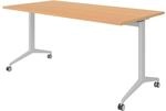 b&uuml;m&ouml; Seminartisch klappbar fahrbar 160x80 cm Buche, Gestell Silber -...