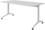 b&uuml;m&ouml; Seminartisch klappbar fahrbar 160x80 cm grau, Gestell Silber - Klapptisch