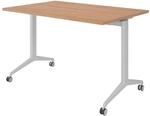 b&uuml;m&ouml; Seminartisch klappbar fahrbar 120x80 cm Nussbaum, Gestell Silber -...