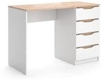 Vicco Schreibtisch Ruben, Wei&szlig;/Artisan-Eiche 110 x 50 cm | mit 4 Schubladen