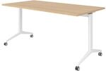 b&uuml;m&ouml; Seminartisch klappbar fahrbar 160x80 cm Eiche, Gestell wei&szlig; - Klapptisch