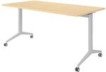 b&uuml;m&ouml; Seminartisch klappbar fahrbar 160x80 cm Ahorn, Gestell Silber -...