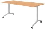 b&uuml;m&ouml; Seminartisch klappbar fahrbar 180x80 cm Buche, Gestell Silber -...