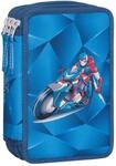 Beckmann Federm&auml;ppchen 3-Fold Pencil Case Blue Lightning blau