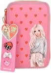 Depesche 14128 TOPModel 3 Fach Federtasche mit Silikon Pins 2.0 | in Pink und Orange,