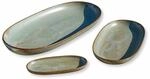 LOBERON Servierplatte 3er Set Biarr&eacute;, t&uuml;rkis/braun | Handget&ouml;pfert,...