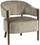 HOMCOM Loungesessel Sessel mit Chenille-Optik, Relaxsessel Hellbraun | Gebogen