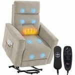 HOMCOM Relaxsessel Elektrisch Fernsehsessel mit Aufstehhilfe, Greige |...