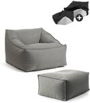 mokebo Gartensessel mit Hocker & Schutzh&uuml;lle 'Der Sunnyboy' Made in Germany,...