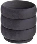 Sinan Grey Velvet Pouffe