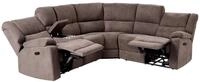 5-Personen Ecksofa Stoffbezug beige taupe Getr&auml;nkehalter verstellbar Rokke