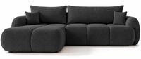 Sofnet - Ecksofa Loria, Schlaffunktion & Bettkasten (Schwarz, Coral 60, L) |...