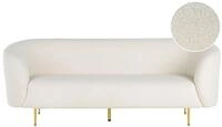 Beliani Klassisches Sofa im Art-D&eacute;co-Stil mit Armlehnen Metallgestell Boucl&eacute;...