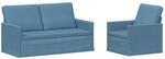 vidaXL Sofa-Set 2 pcs Blau Cordstoff | Bietet langfristige Unterst&uuml;tzung,...