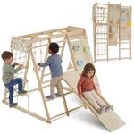 tectake&reg; Kletterger&uuml;st, Indoor, 8in1, mit Rutsche, Schaukel, Turnringen | aus...