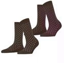 ESPRIT Damen Fine Dot 2-Pack Socken Baumwolle atmungsaktiv