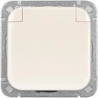 OPUS&reg; 1 Schutzkontakt-Steckdose premium mit Klappdeckel Farbe reinwei&szlig;