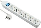 Electraline 62071 Mehrfachsteckdose mit Kabel, 6 Universalsteckdosen, 1,5 m, Wei&szlig;