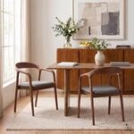 Esszimmerst&uuml;hle HARPER 2er Set aus Massivholz, mit Polsterung- Braun/Beige 