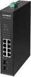 Edimax IGS-1210P V2 - Industrieller 10-Port Gigabit PoE+-DIN-Schienen-Switch...