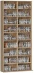 HOMCOM CD Regal CD-St&auml;nder f&uuml;r bis zu 640 78,5 x 24 x 175 cm, Naturholz | DVD
