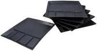 Spetebo Raclette und Fondue Teller eckig schwarz mit 5 Kammern - 6er Set |...