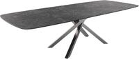 DELIFE Esszimmertisch Edge Boot 240-300x120 cm | Keramik Laminam&reg; Nero Greco