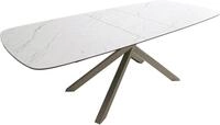 Esszimmertisch Edge Boot 180-220x100 cm Keramik Laminam&reg; Statuarietto Wei&szlig; 