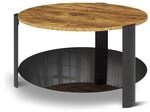 Vicco Couchtisch Navo, Eiche rustikal/Schwarz 80 x 80 cm
