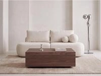 WFL GROUP Couchtisch 90 x 55 cm in Nussbaum Braun &ndash; Niedriger Mobiler...