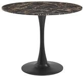 Esstisch schwarz / gold Marmor Optik 90 cm rund MDF-Platte Metall Boca