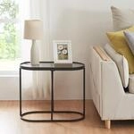 [en.casa] Beistelltisch Lule&aring; Wohnzimmertisch mit Glasplatte rechteckig 55 x...