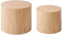 Beliani Couchtisch 2er Set Rund Japandi Stil aus MDF Hellbraun Manti