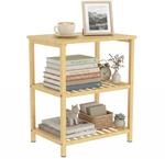 HOMCOM Beistelltisch Couchtisch 3 Ebenen Bambus 40,6 x 30 x 50,5 cm Natur 