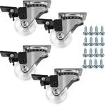 SOTECH 4 St&uuml;ck M&ouml;belrollen SWIFT &Oslash; 35 mm transparent mit Bremse | inkl.