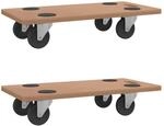 vidaXL Rollbretter 2 STK., Transportroller mit Anti Rutsch Pad, Transporthilfe...