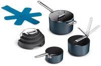 Joseph Joseph Space Stack 3-teiliges Antihaft Kochgeschirr Set mit Klappgriffen,