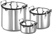 ROHE-Germany Topfset Tiny Marco, Compact-Set 3 tlg., Edelstahl, Stapelbar Silber