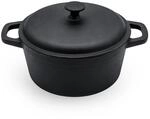 Spetebo Gusseisen Topf mit Deckel 20 cm - Grilltopf Eisentopf Kochtopf...