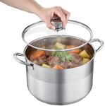 VEVOR Edelstahl Kochtopf 11,4 L Gro&szlig;er Suppentopf mit Glasdeckel Induktionsgeeignet