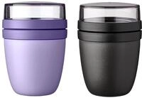 Mepal | Lunchpot Ellipse Mixed | Vivid Lilac + Nordic Black | M&uuml;slibecher to...
