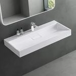 Mai & Mai Waschbecken Bad 90x46x12cm Wei&szlig; inkl. Ablaufgarnitur |...
